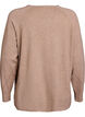 Knitted blouse with round neck and knitted pattern, Brown, Packshot image number 1