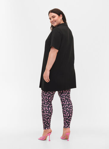 Printed leggings, Black Flower AOP, Model image number 1