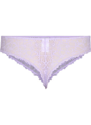 Floral lace thong with regular waist, Purple Rose, Packshot image number 1
