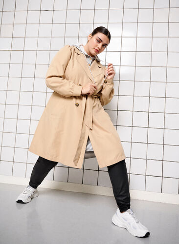 Trench coat with belt and pockets, Nomad, Image image number 1