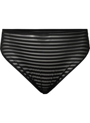 Striped tai briefs with regular waist - Black - Sz. 42-60 - Zizzifashion