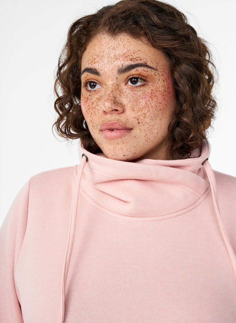 Sweatshirt with high collar and pockets, Red, Model image number 3