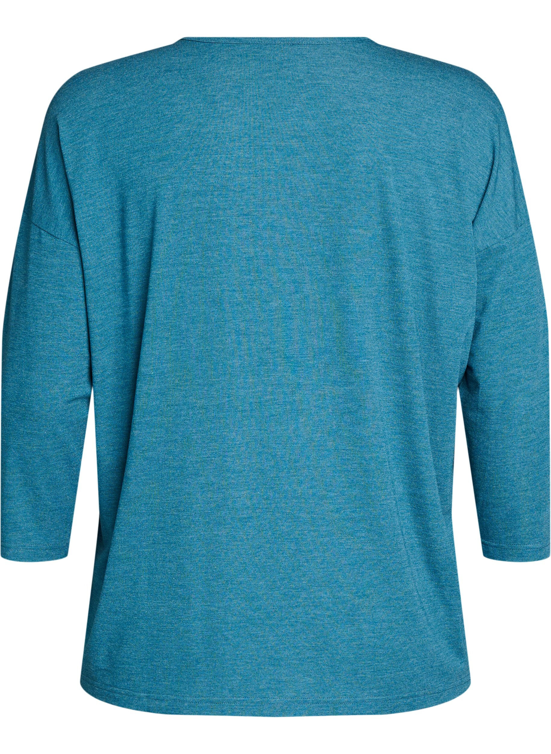 ZizzifashionJersey blouse with 3/4 sleeves, Blue, Packshot image number 1