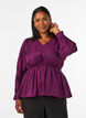 Shiny viscose blouse with peplum effect, Purple, Model image number 0