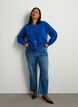 Cardigan in soft knit with gold-coloured buttons, Turquoise, Model image number 1