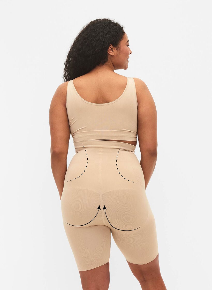 High waisted shapewear shorts, Beige, Model