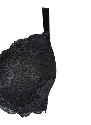 Cup bra with lace and underwire, Black, Packshot image number 3