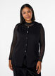 Sleeveless knit vest with decorative buttons, Black, Model image number 0