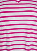 Striped T-shirt with V-neck, Rose, Packshot image number 2