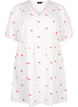 Dress with cherry print and a-shape, B. White/Cherry, Packshot image number 0