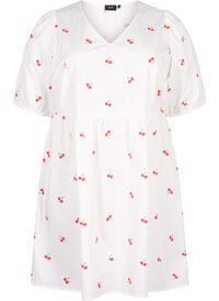 Dress with cherry print and a-shape