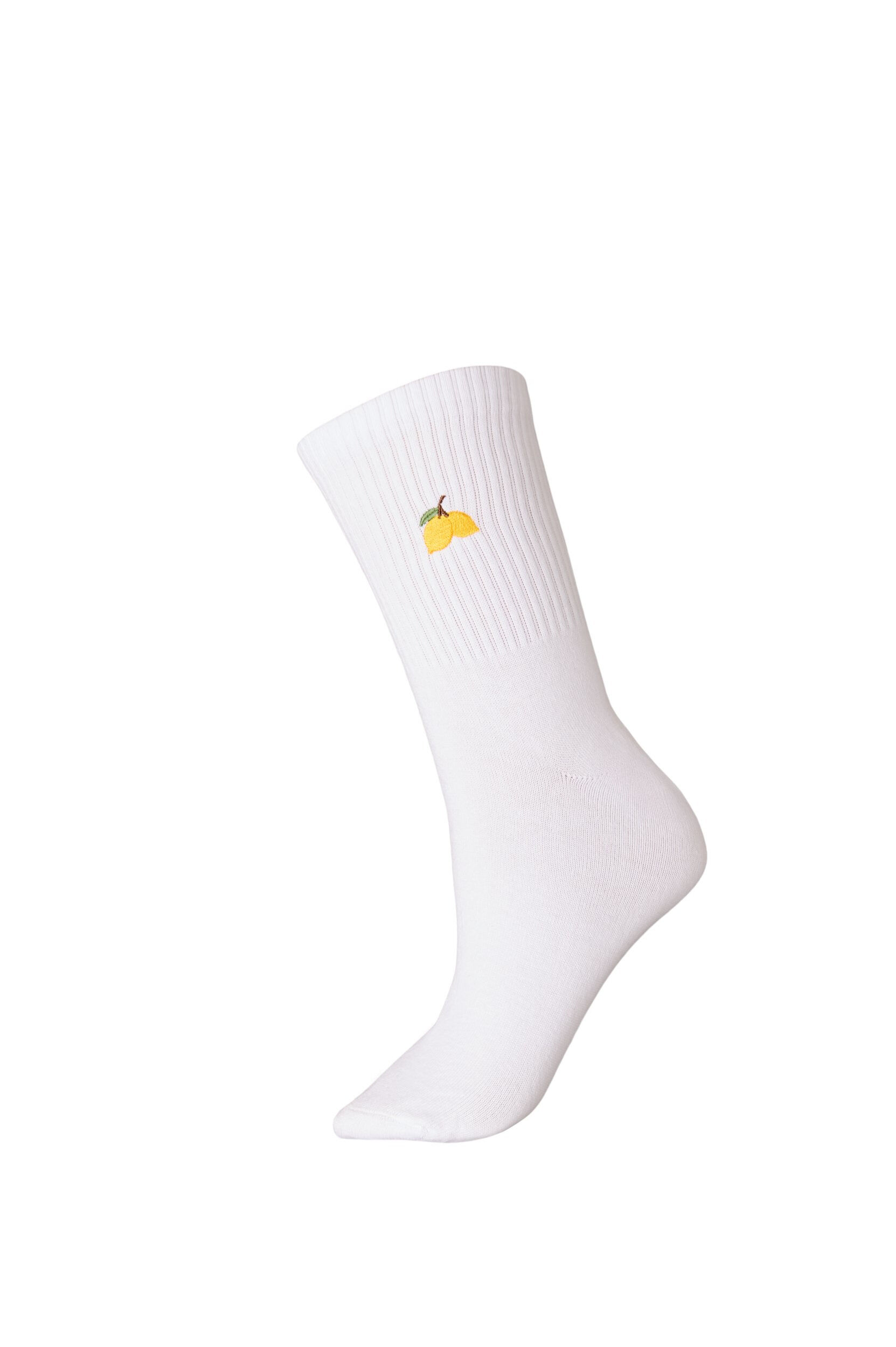 Zizzifashion Cotton socks with patterns, White, Packshot image number 0
