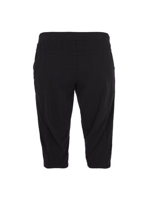 Loose cropped trousers in cotton, Black, Packshot image number 1