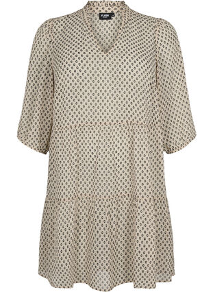 FLASH - Printed tunic with 3/4 sleeves, Off White Dot , Packshot image number 0