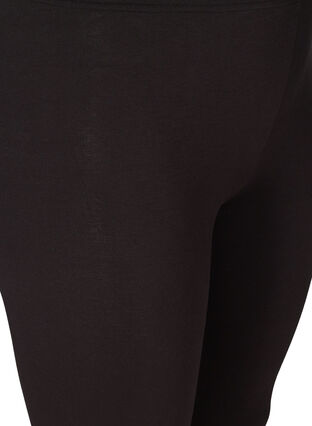 Basic 3/4 leggings with ruched detail, Black, Packshot image number 2