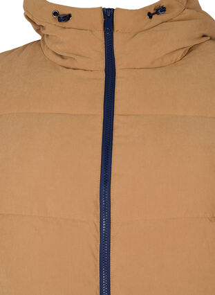 Long winter jacket with colour block, Tobacco Brown w/navy, Packshot image number 2