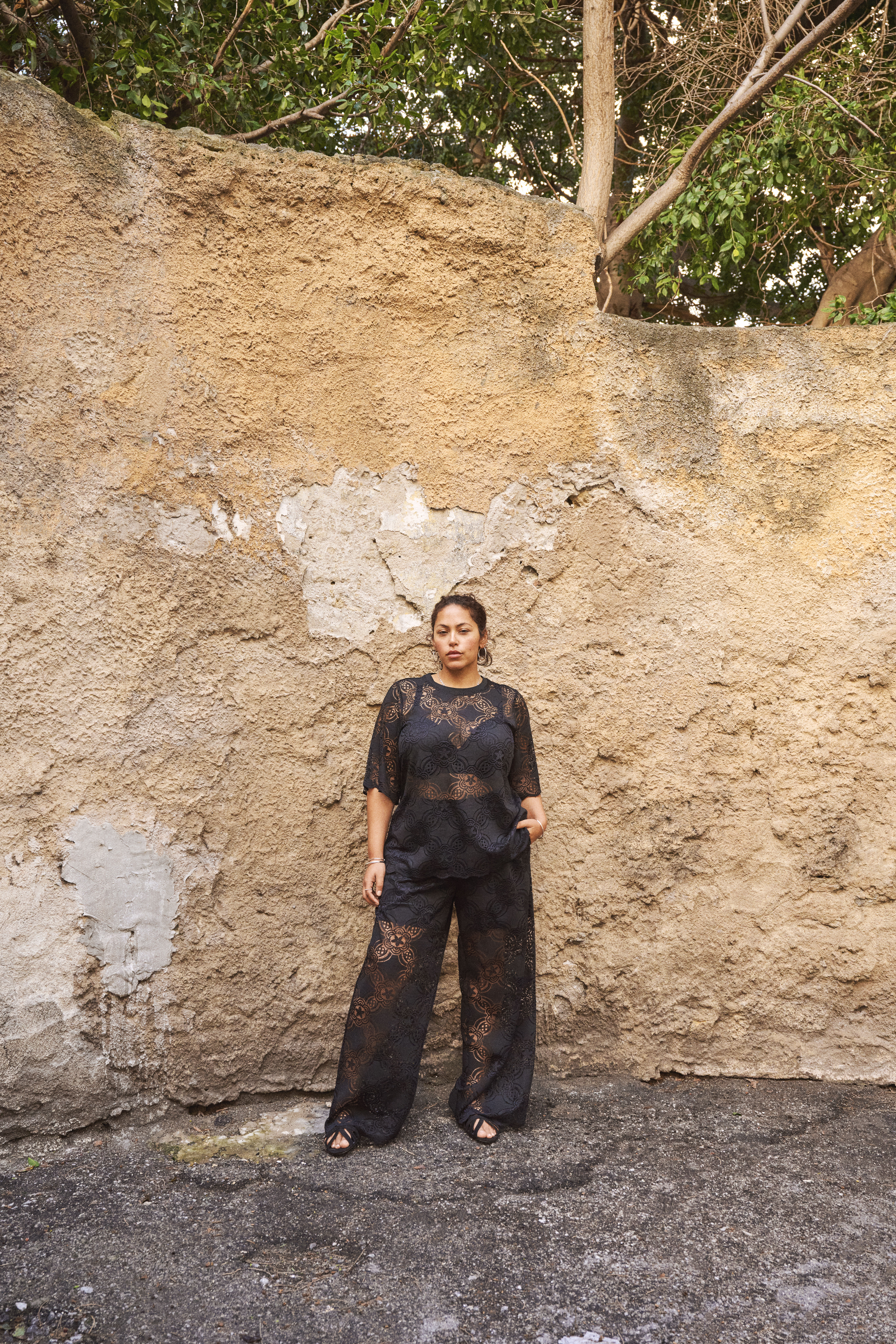 Zizzifashion Black lace set, , Model