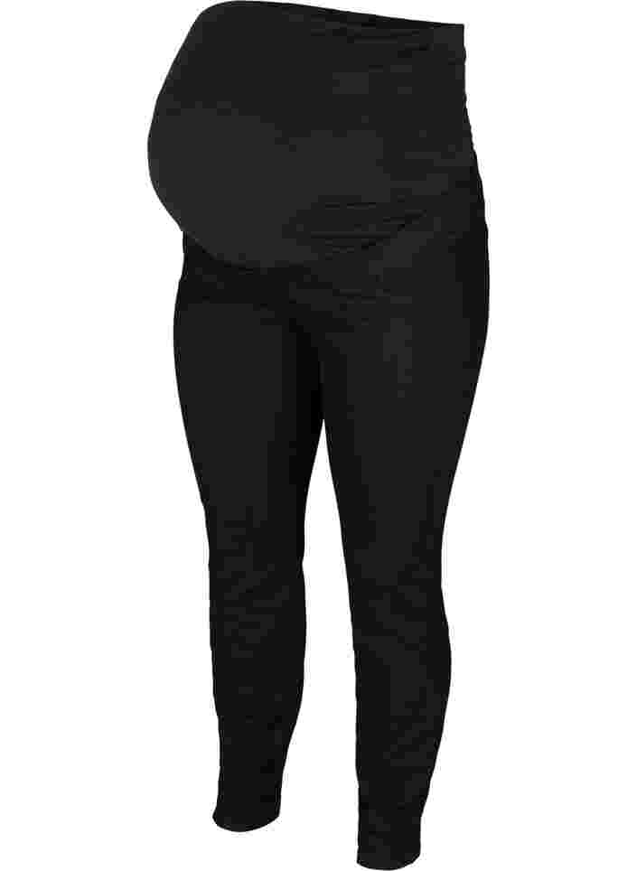 Maternity jeggings with back pockets, Black, Packshot image number 0