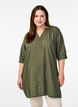 Cotton tunic with a V-neck, Green, Model image number 0