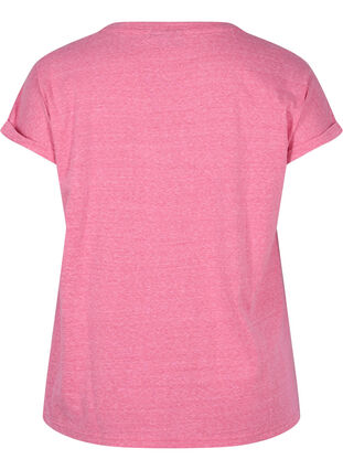 Marled cotton t-shirt, Fandango Pink Mél, Packshot image number 1