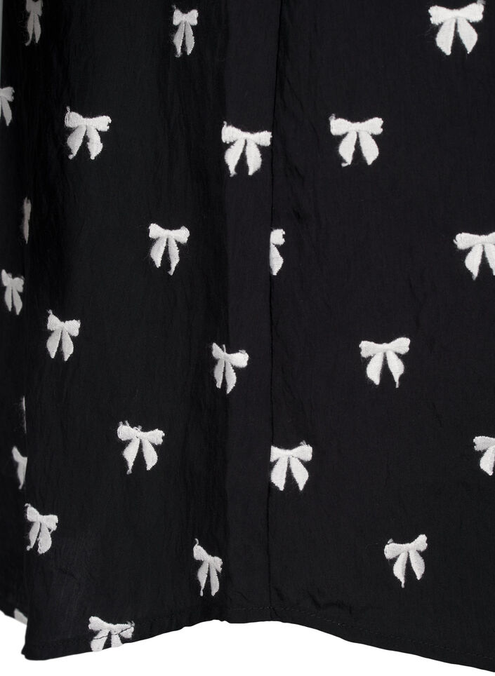 Tunic with bows and 3/4 sleeves, Black, Packshot image number 3
