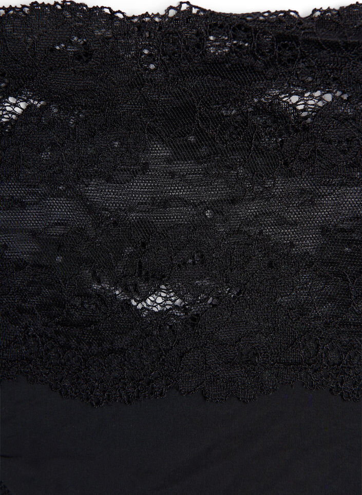 2-pack thong with wide lace edge, Black, Packshot image number 2