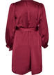 Short satin dress with wrap design, Red, Packshot image number 1