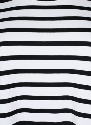 Striped T-shirt in organic cotton, Black Stripes, Packshot image number 2