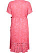 Wrap dress with lace and short sleeves, Pink Carnation, Packshot image number 1