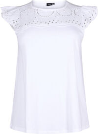 Organic cotton T-shirt with broderie anglaise