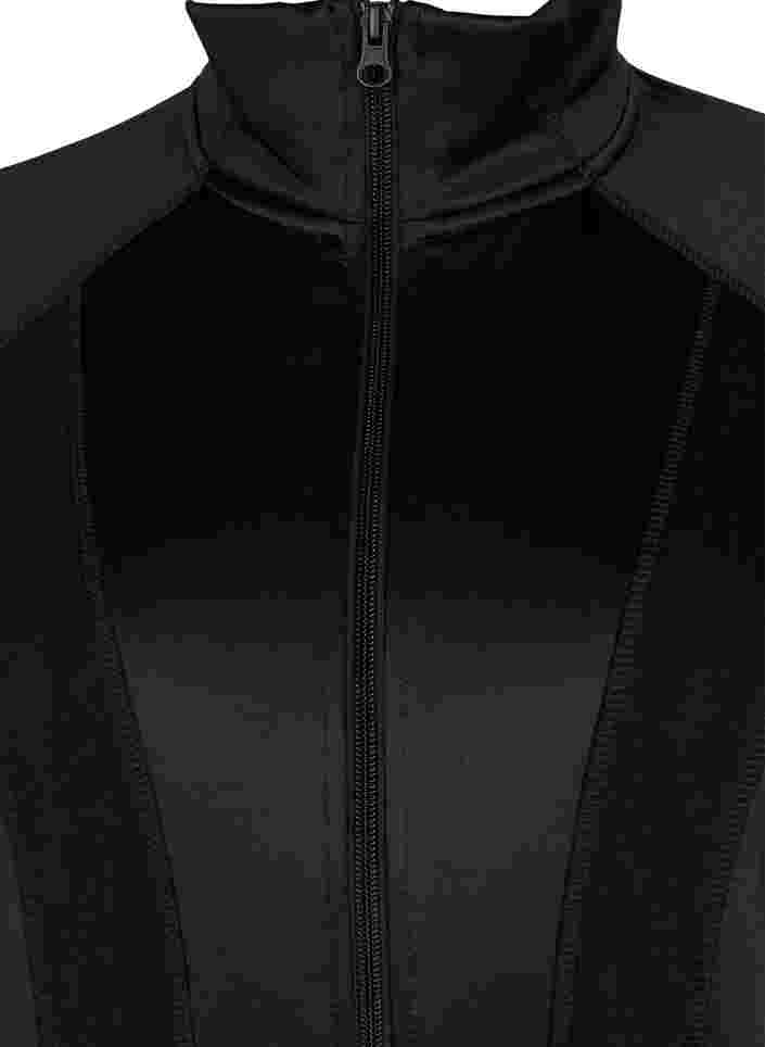 Sports cardigan with zipper and high neck, Black, Packshot image number 2