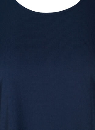 Short sleeved blouse with round neckline, Navy Blazer, Packshot image number 2