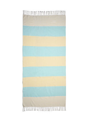 Striped hammam towel with fringes, Brook Green Comb, Packshot image number 2