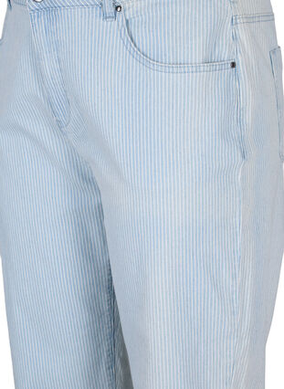 Straight, ankle length jeans with stripes, Light Blue Stripe, Packshot image number 2