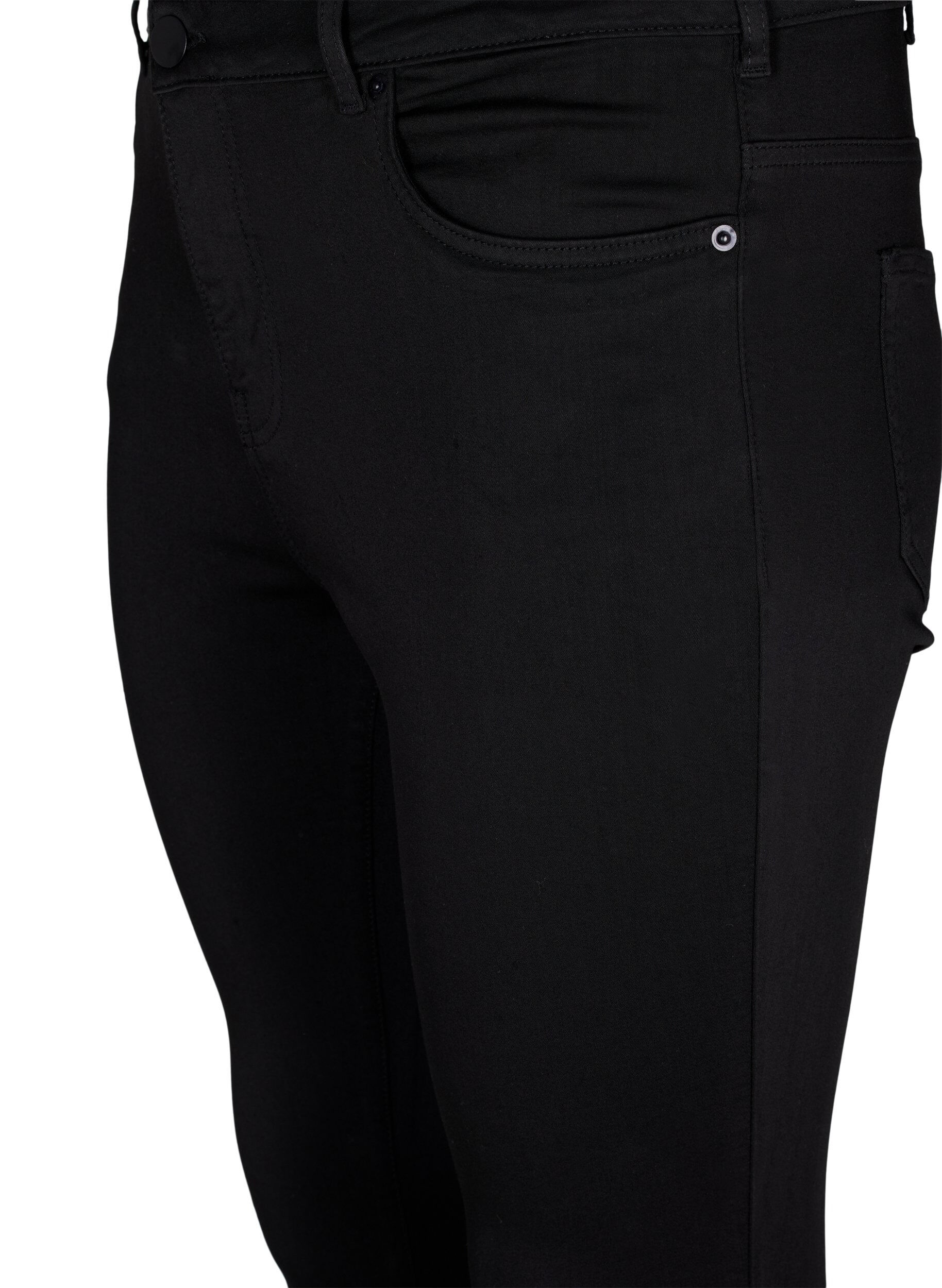 Zizzifashion Stay Black Amy jeans with a high waist, Black, Packshot image number 2