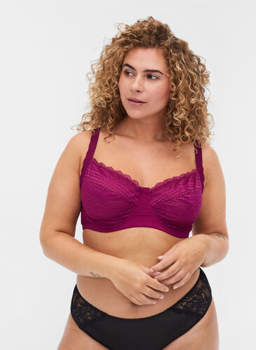 Emma blonde bra with underwire, Magenta purple, Model image number 0