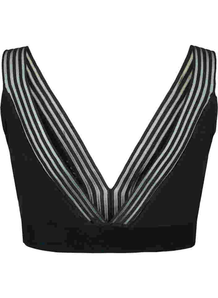 Bikini top with mesh, Black, Packshot image number 1