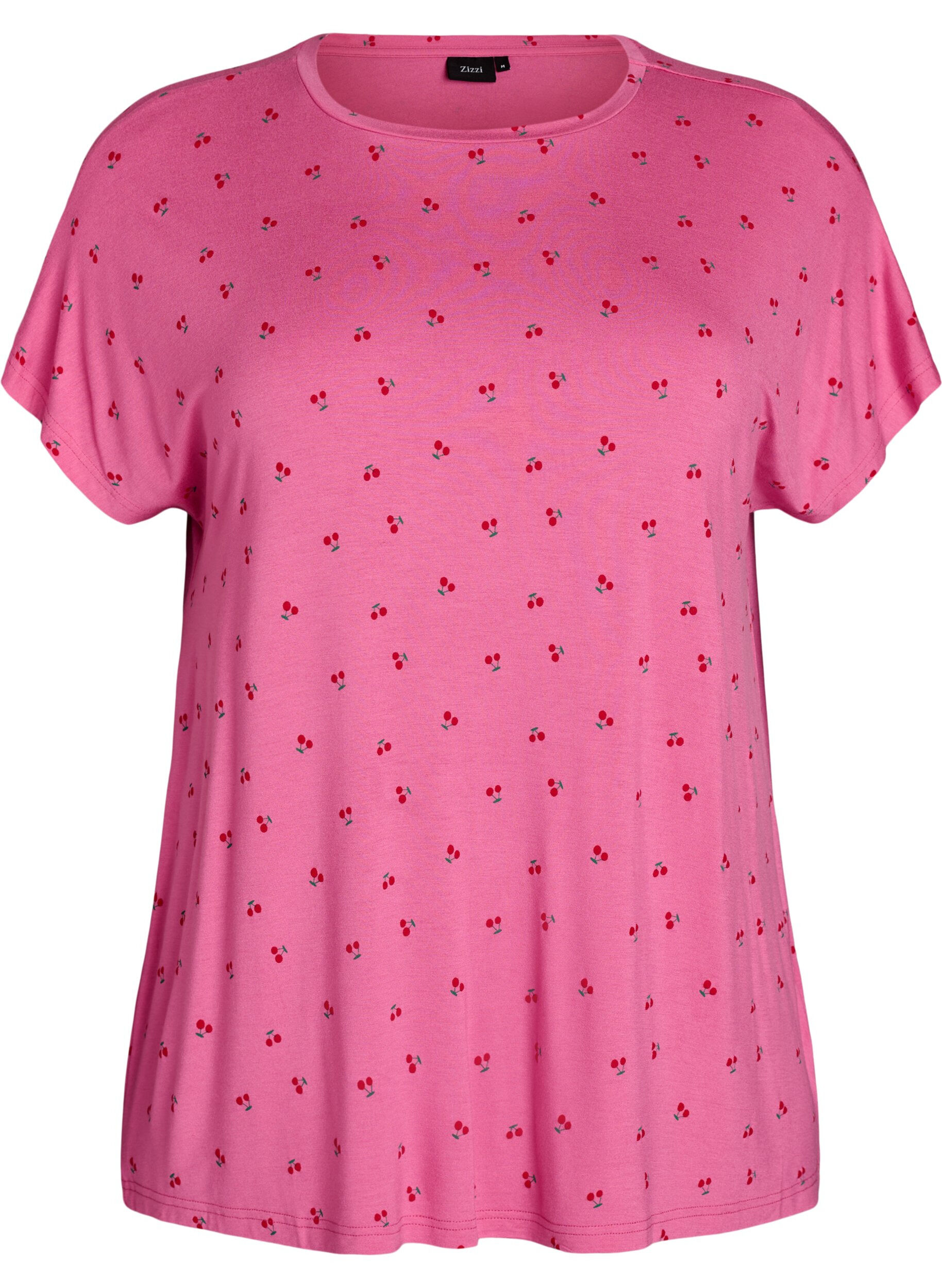 Pyjama T-shirt in viscose with all-over print