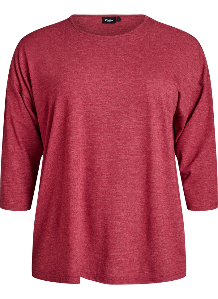 Jersey blouse with 3/4 sleeves, Red, Packshot image number 0