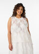 Sleeveless top in jacquard with a floral texture, Vanilla, Model image number 0