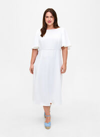 Party dress with empire cut, Bright White, Model