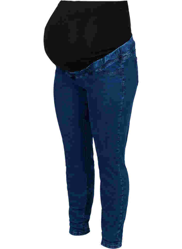 Maternity jeggings with back pockets, Dark blue, Packshot image number 0