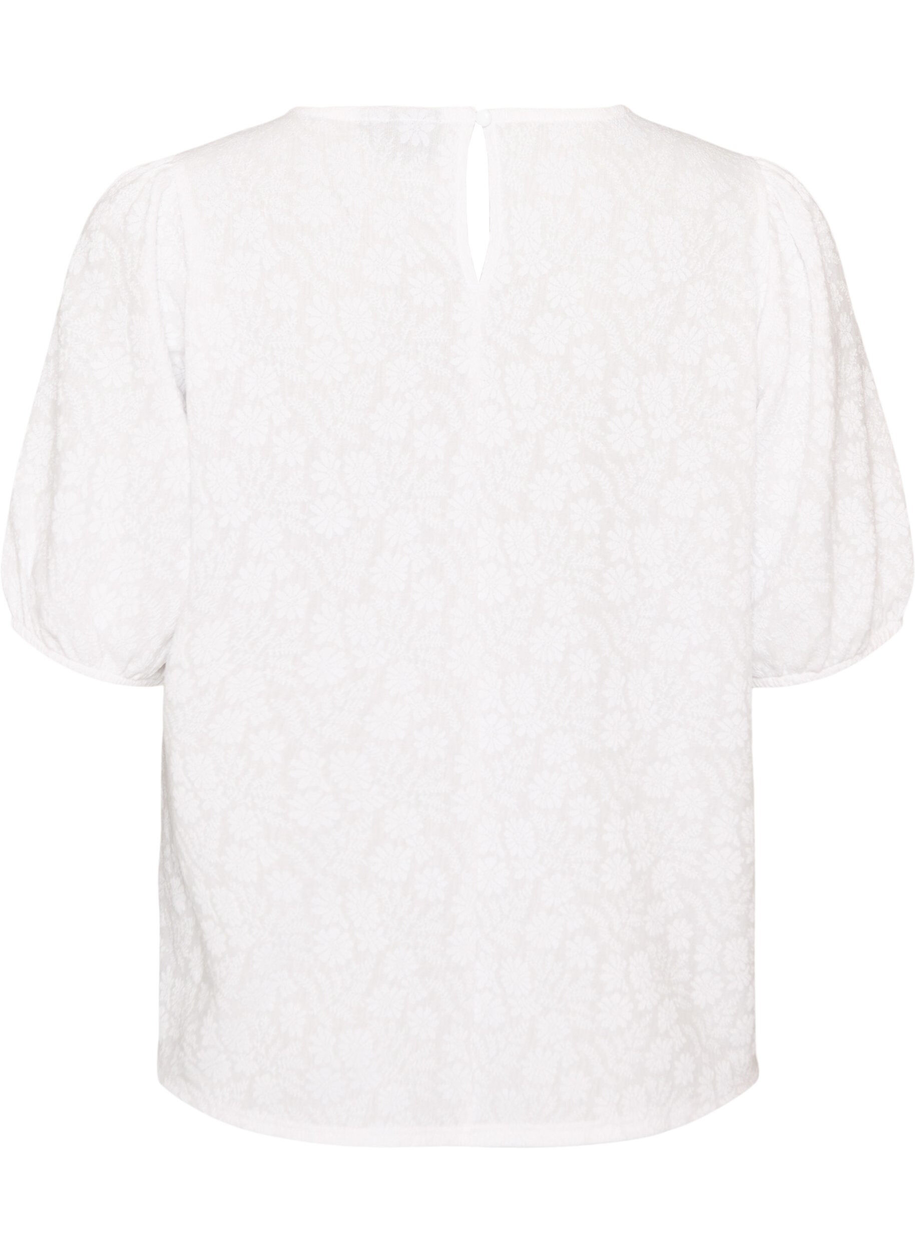 ZizzifashionStructured blouse with short sleeves, White, Packshot image number 1