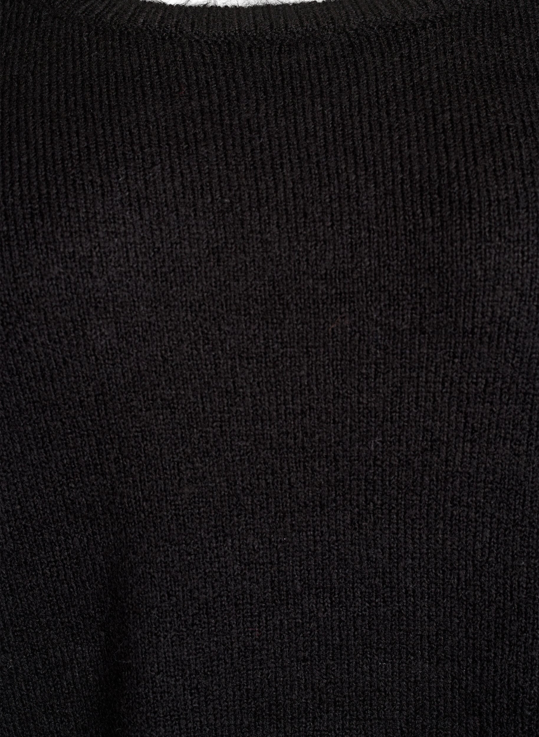 Zizzifashion Soft knit with a round neck, Black, Packshot image number 2