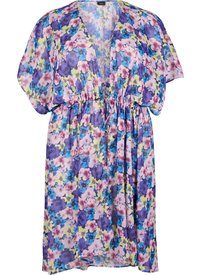 Beach kimono with print, Blue, Packshot image number 0