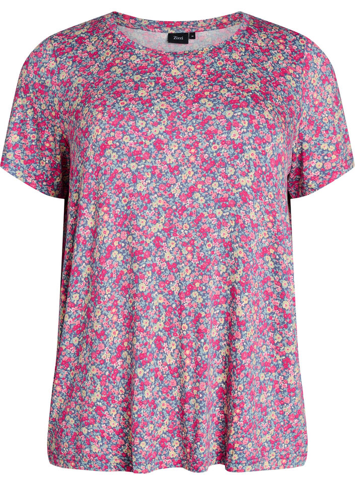 T-shirt with floral print, Pink, Packshot image number 0