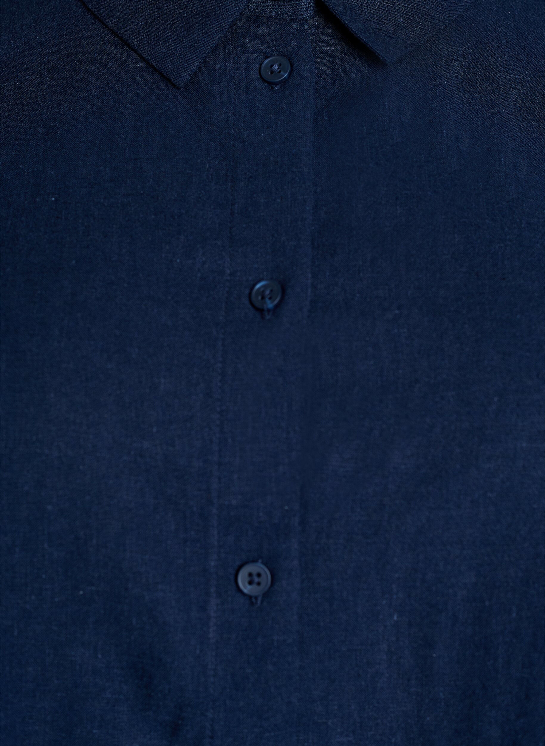 Zizzifashion Short-sleeved shirt in linen and viscose, Blue, Packshot image number 2