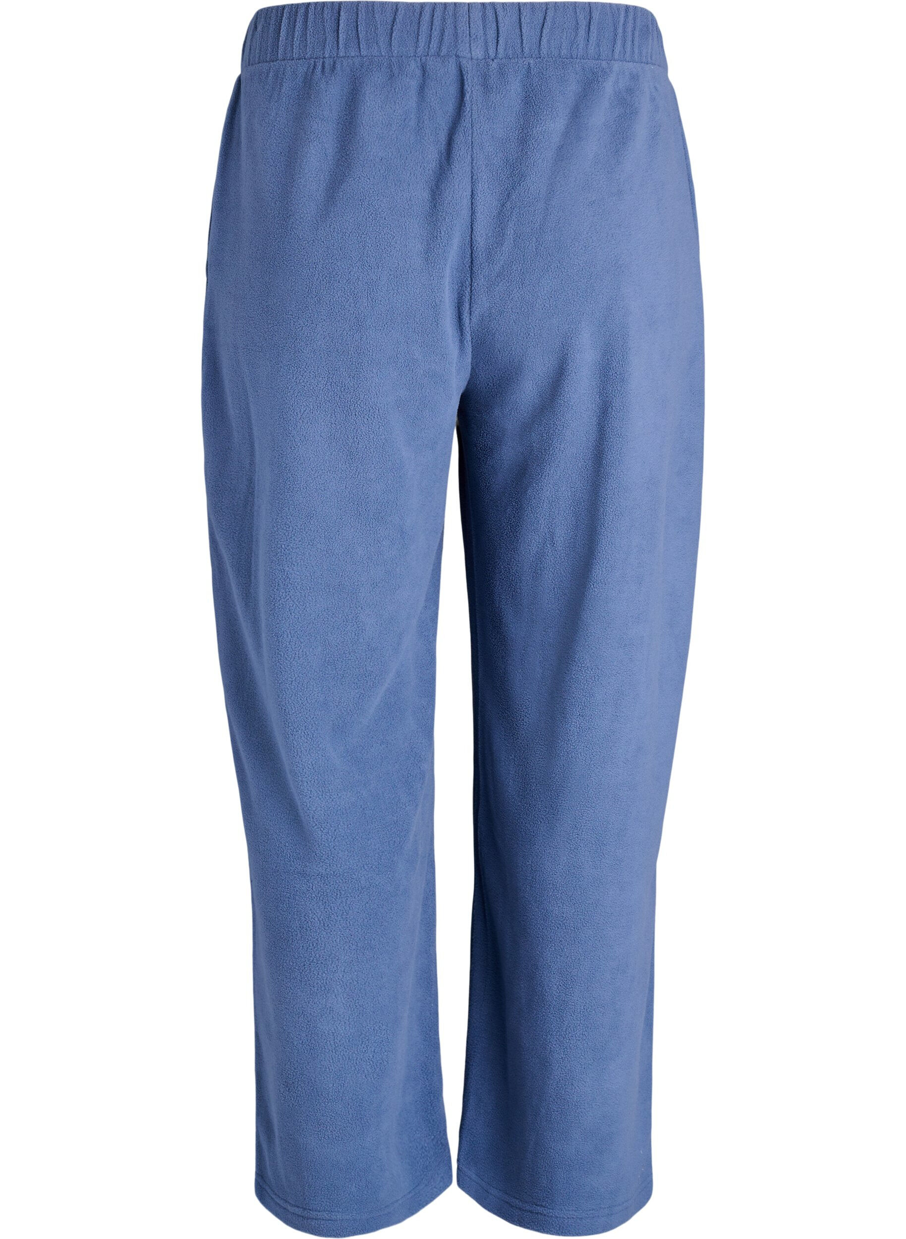 Zizzifashion High-waisted fleece trousers with pockets, Blue, Packshot image number 1