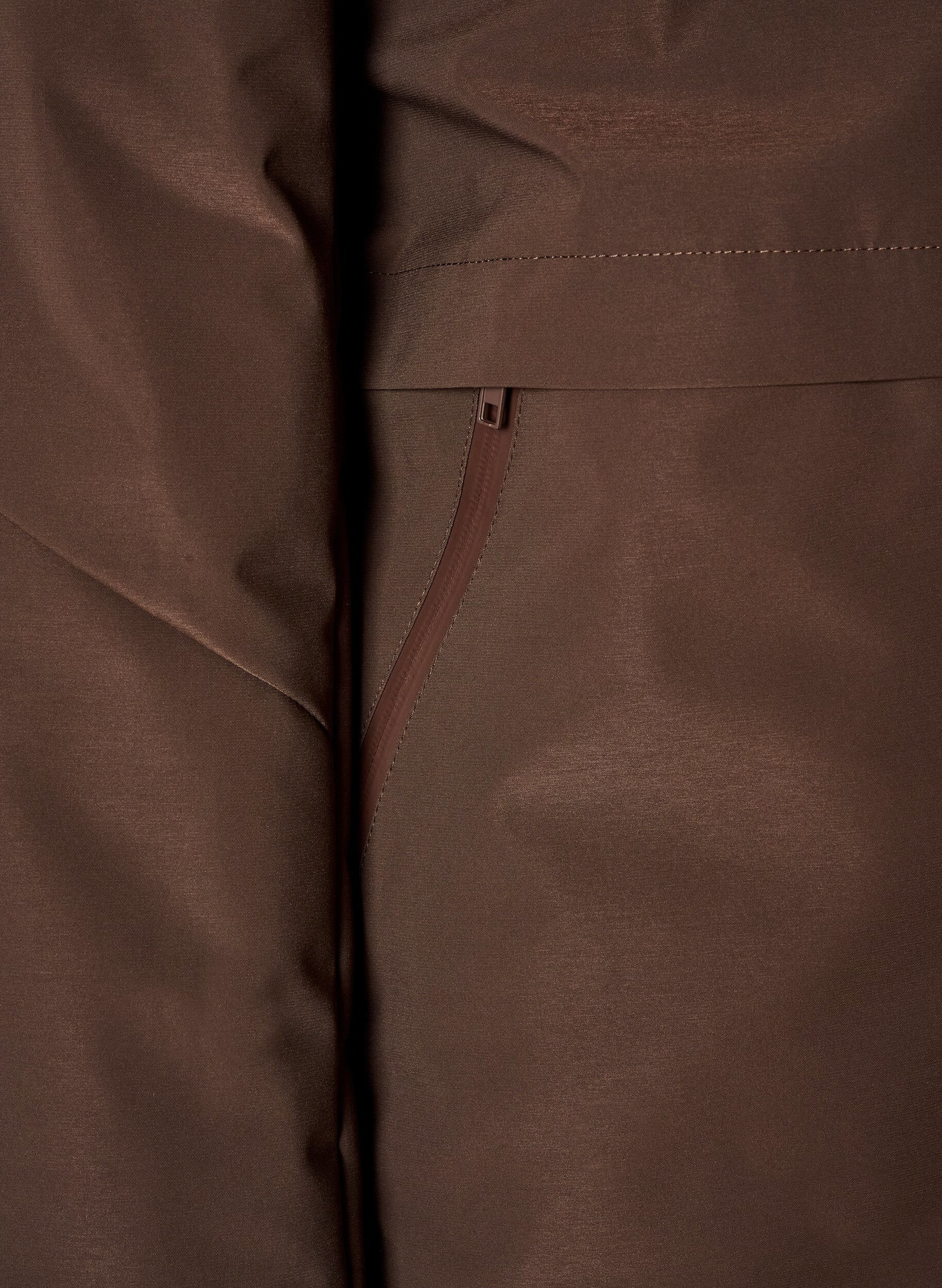 ZizzifashionWinter jacket with hood and adjustable waist, Brown, Packshot image number 3