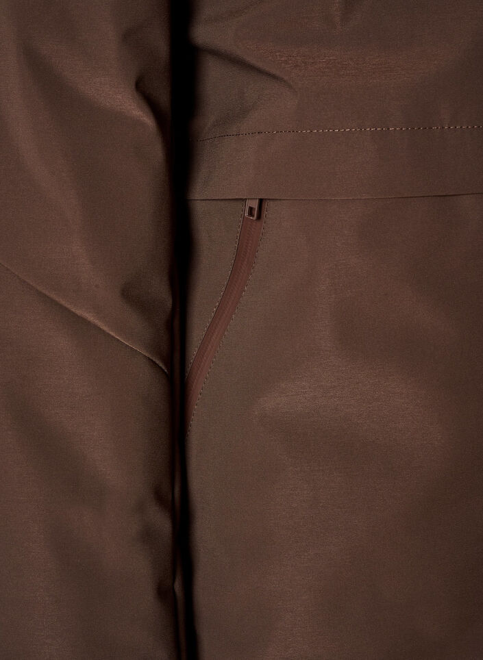 Winter jacket with hood and adjustable waist, Brown, Packshot image number 3